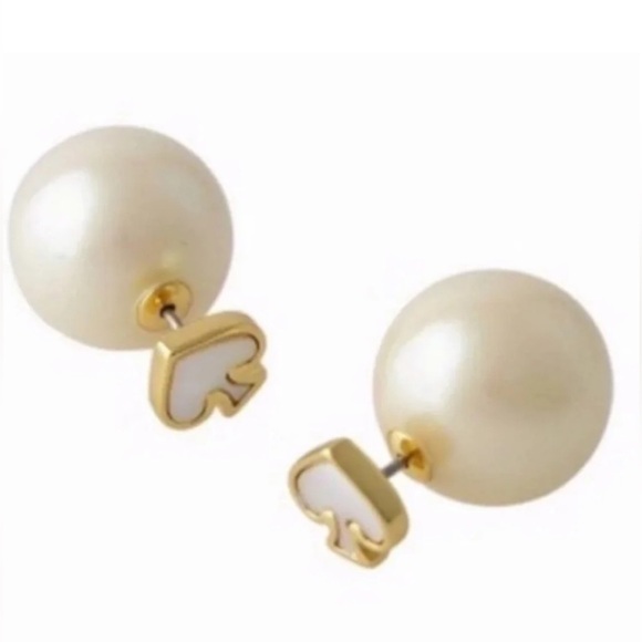 Kate Spade Everyday Spade Reversible Pearl Spade Stud Earrings - Picture 5 of 8
